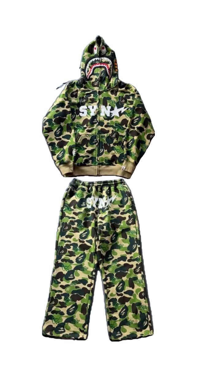 Syna World x Bape Full Set Camo Green