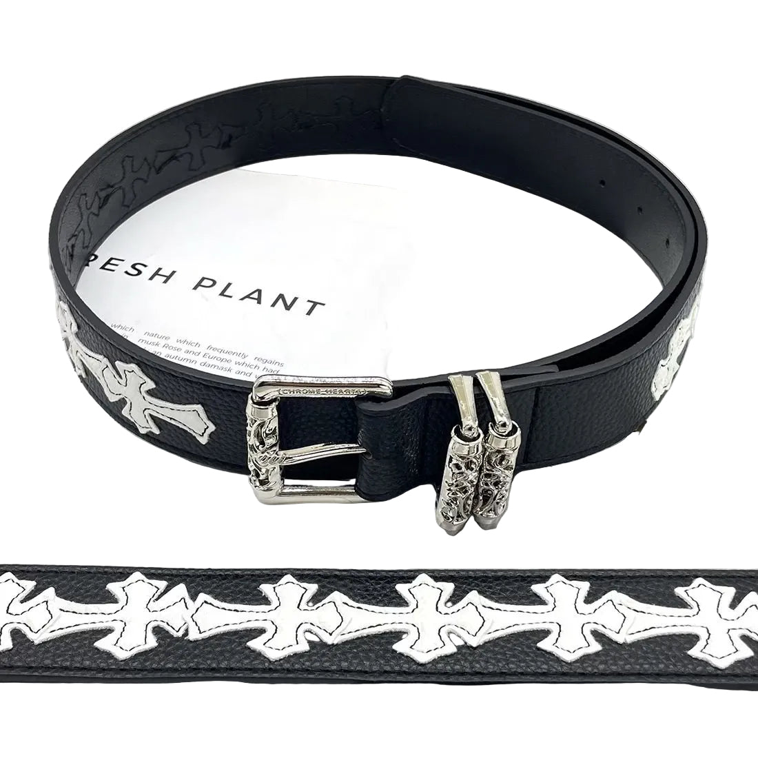Chrome Hearts Belt - Black/Floral Silver