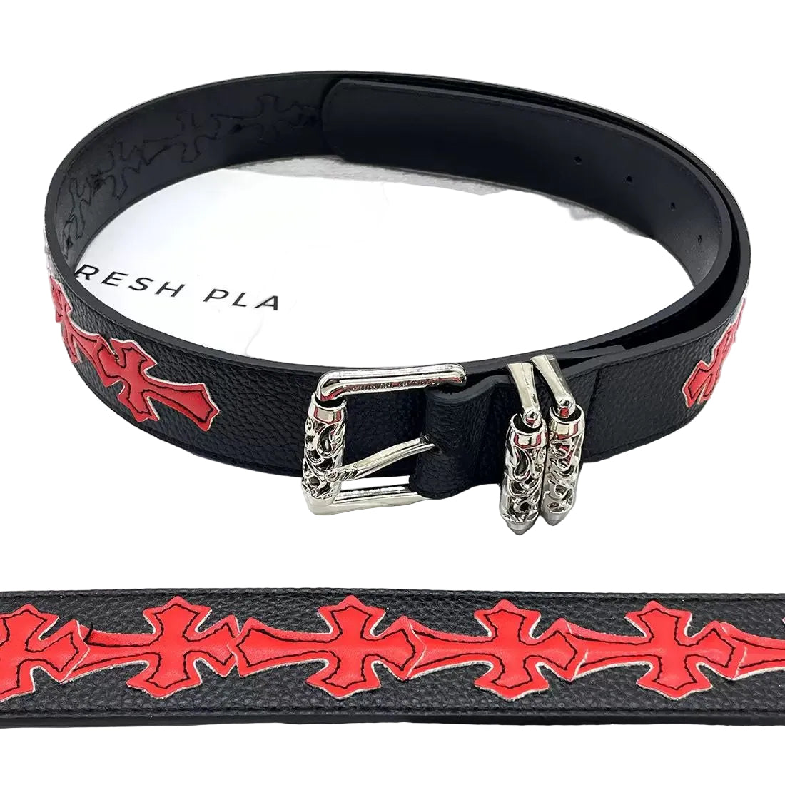 Chrome Hearts Belt - Black/Floral Red