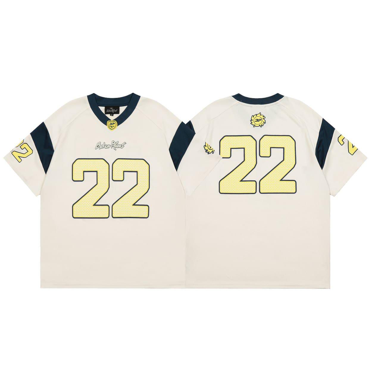 White sports jersey with number 22 on a white background