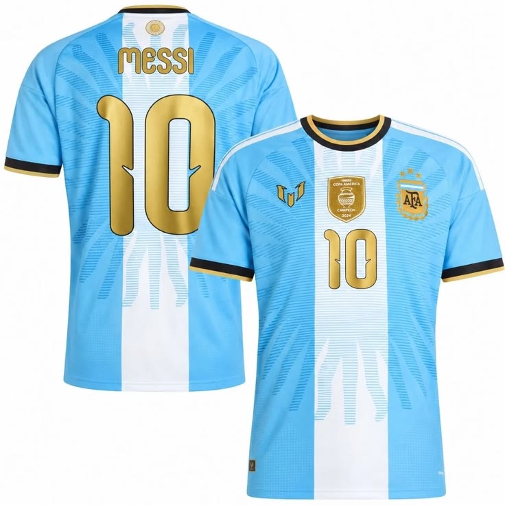 Argentina Football Shirt - Messi 10 Edition front and back