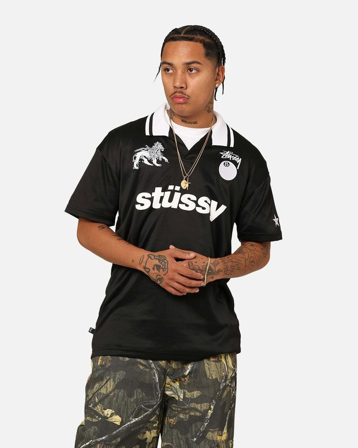 Stussy Polo Shirt - "Black/White"