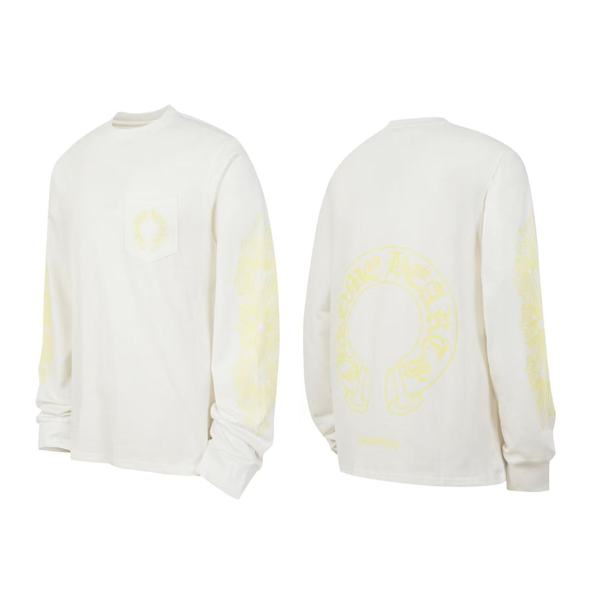 Chrome Hearts Long Sleeve T-Shirt - "White/Yellow"