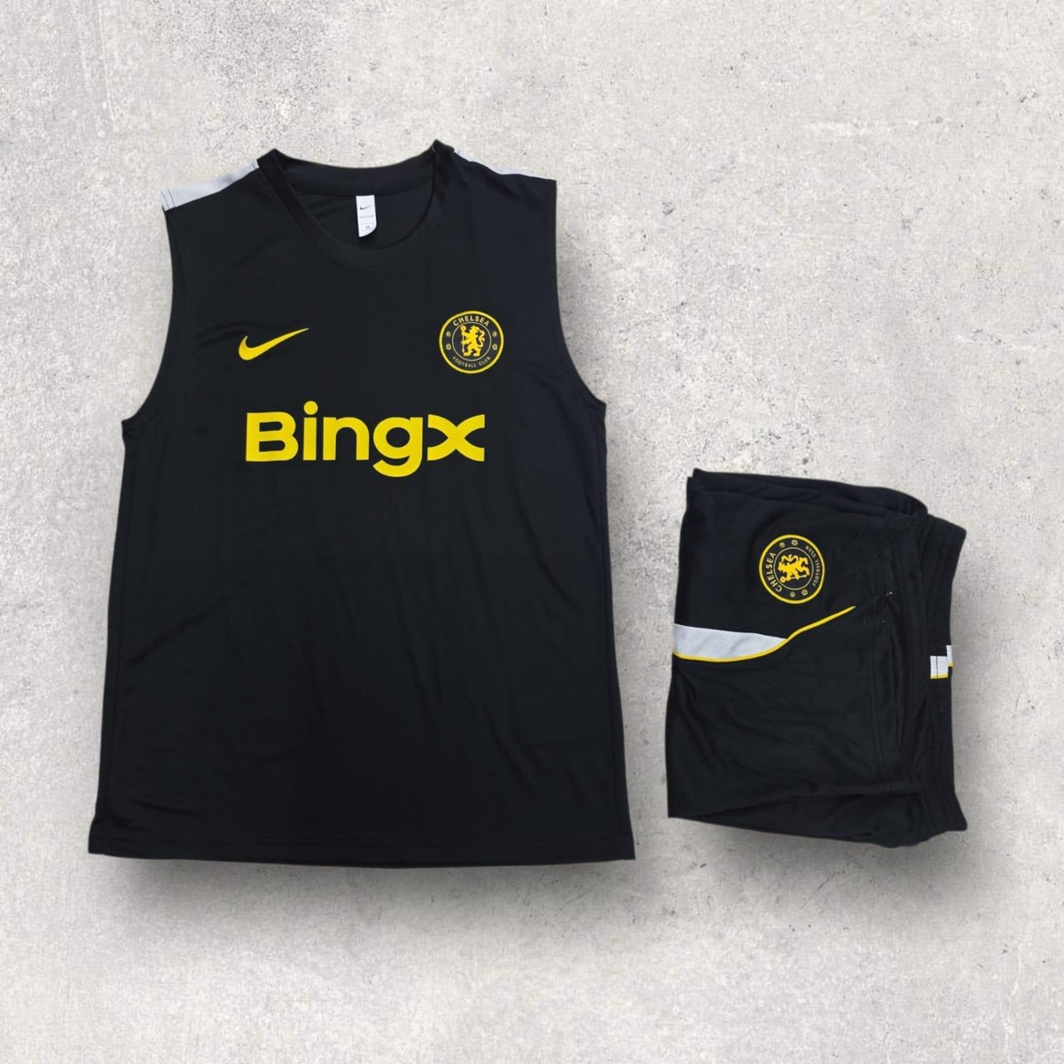 Chelsea Black Sleeveless Training Set – BingX Vest & Shorts