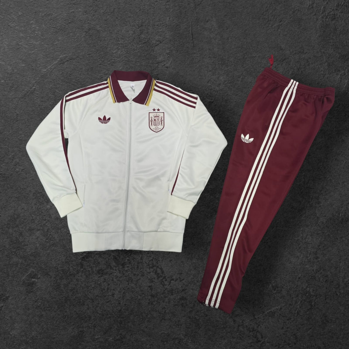 Spain Retro Cream & Burgundy Training Tracksuit - Adidas Originals