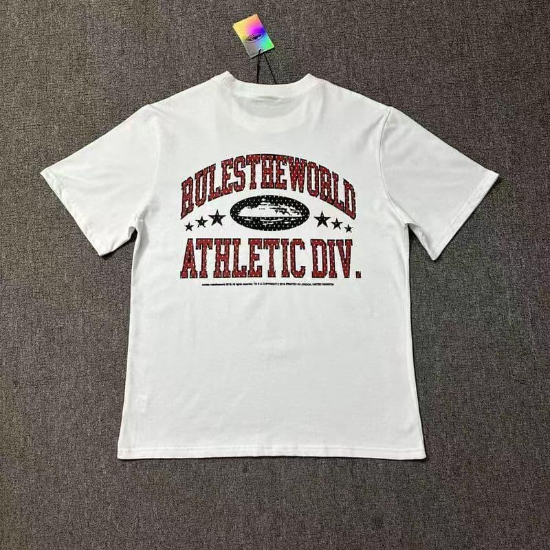Corteiz Rules The World Athletic Div Tee - White/Red