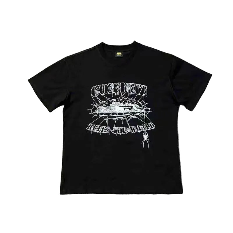 Corteiz Spiderweb Tee - Black