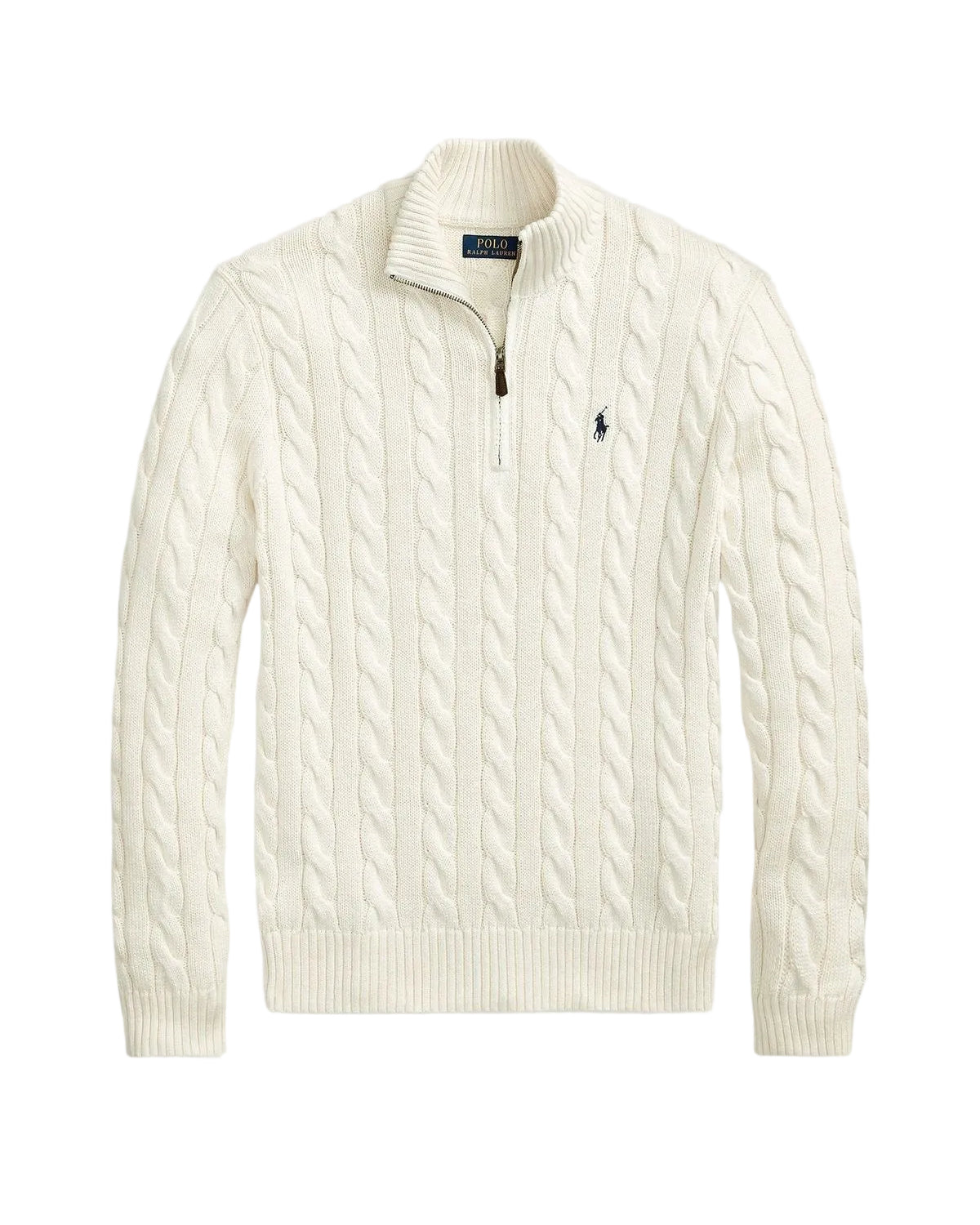 Polo Ralph Lauren Quarter Zip Sweater - White - FAVELA