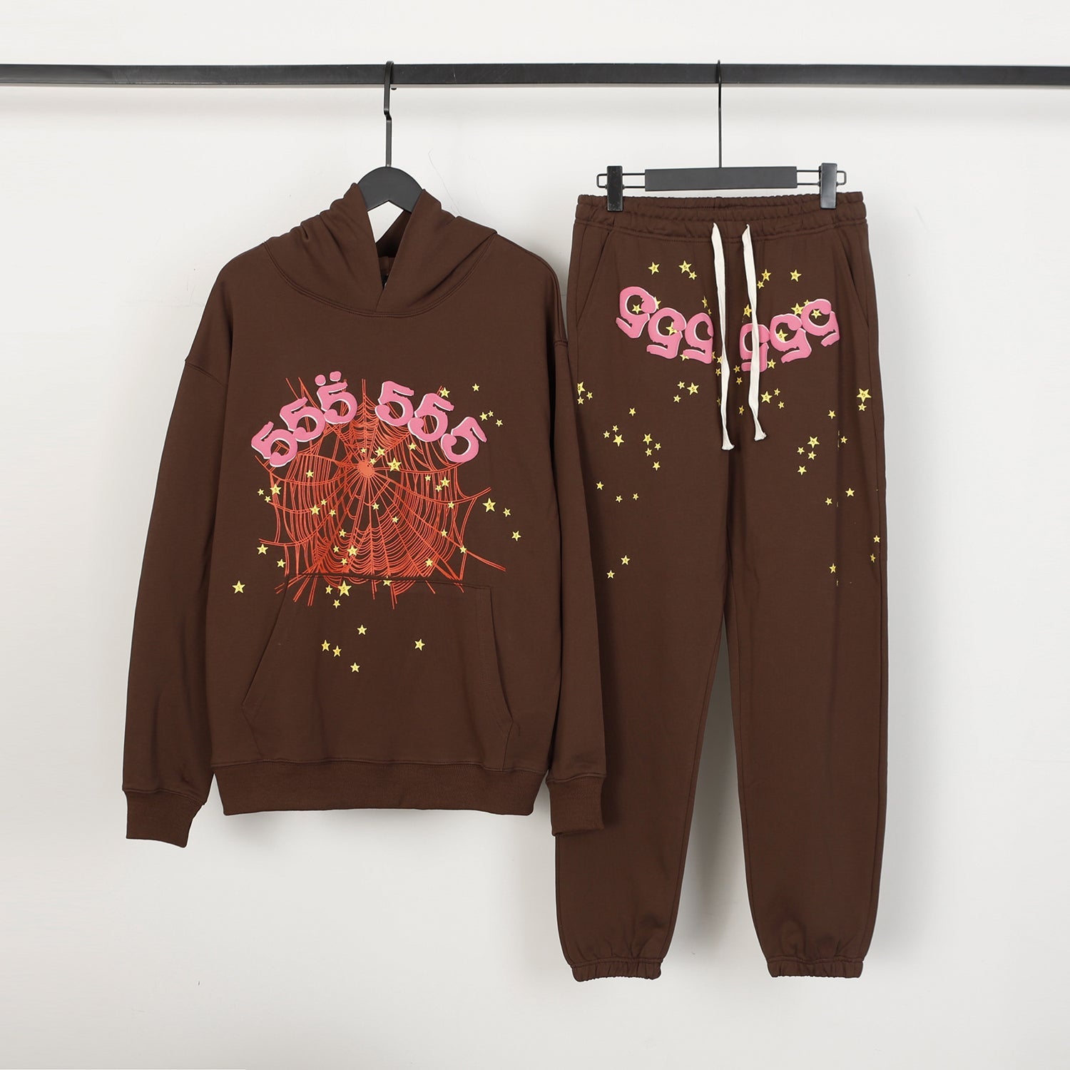 SP5DER 555 WEB Tracksuit “Brown" - FAVELA