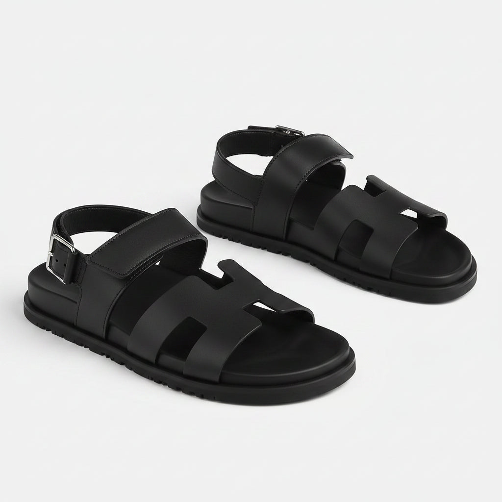 Hermes Chypre Sandals - Black
