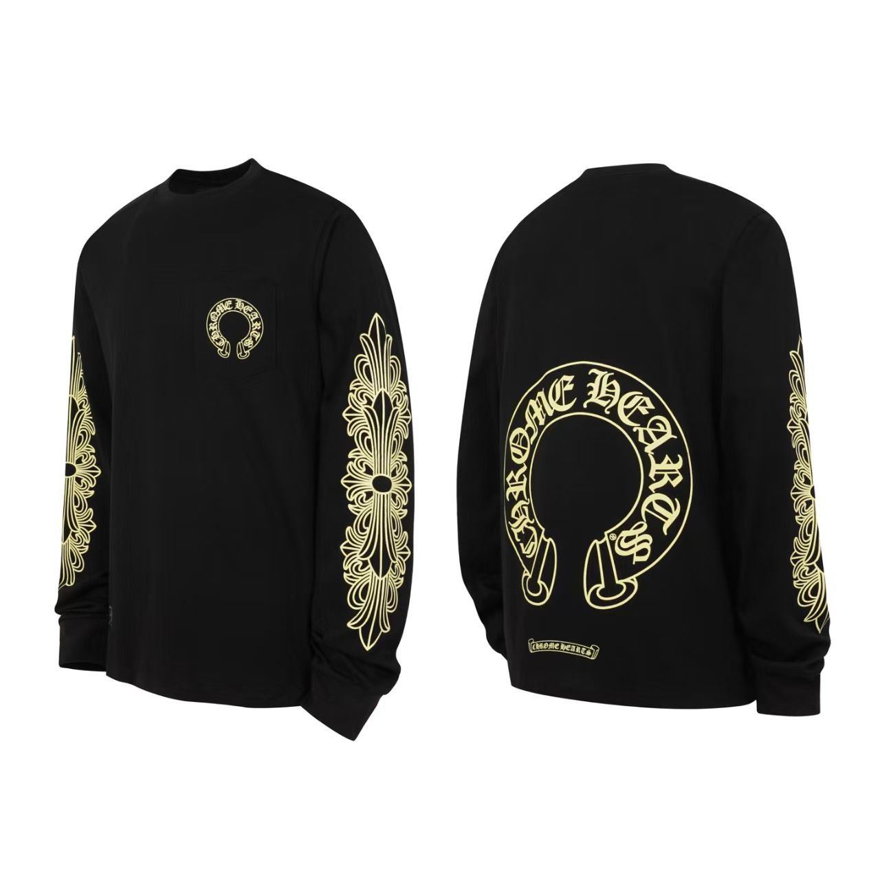 Chrome Hearts Long Sleeve T-Shirt - "Black/Gold"