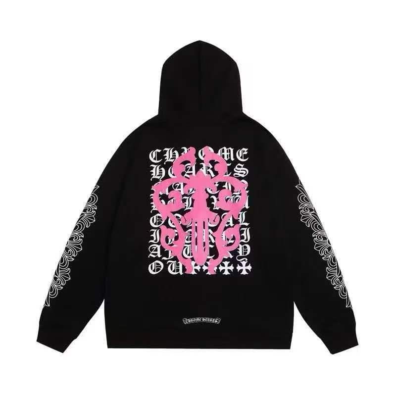 Chrome Hearts Zip Up Hoodie - Black/Pink front