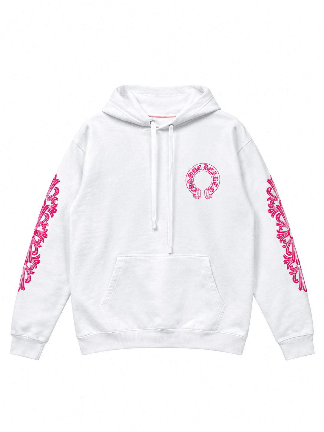 Chrome Hearts Zip Up Hoodie - "White/Pink"