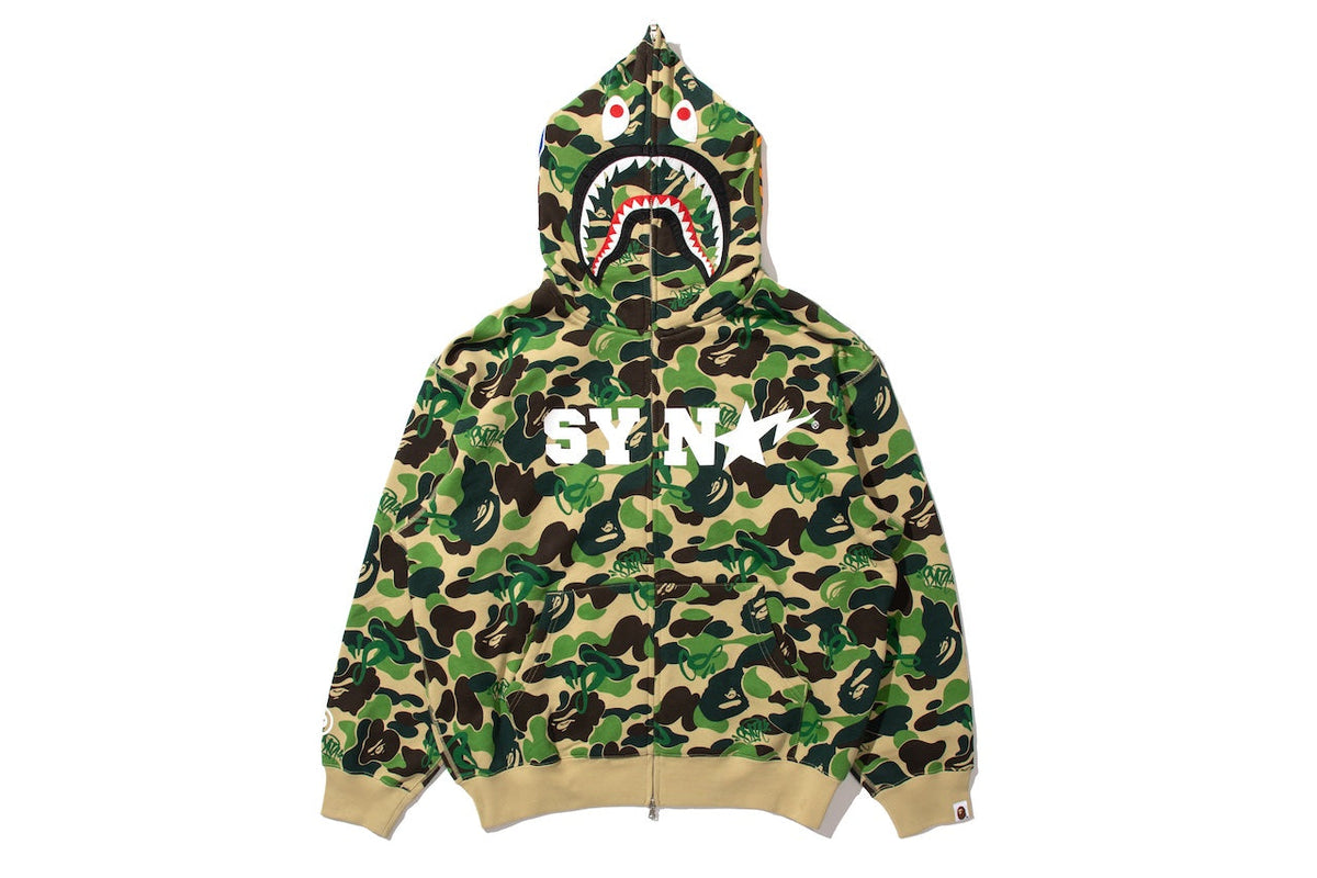 Syna World x Bape Hoodie Camo Green - front