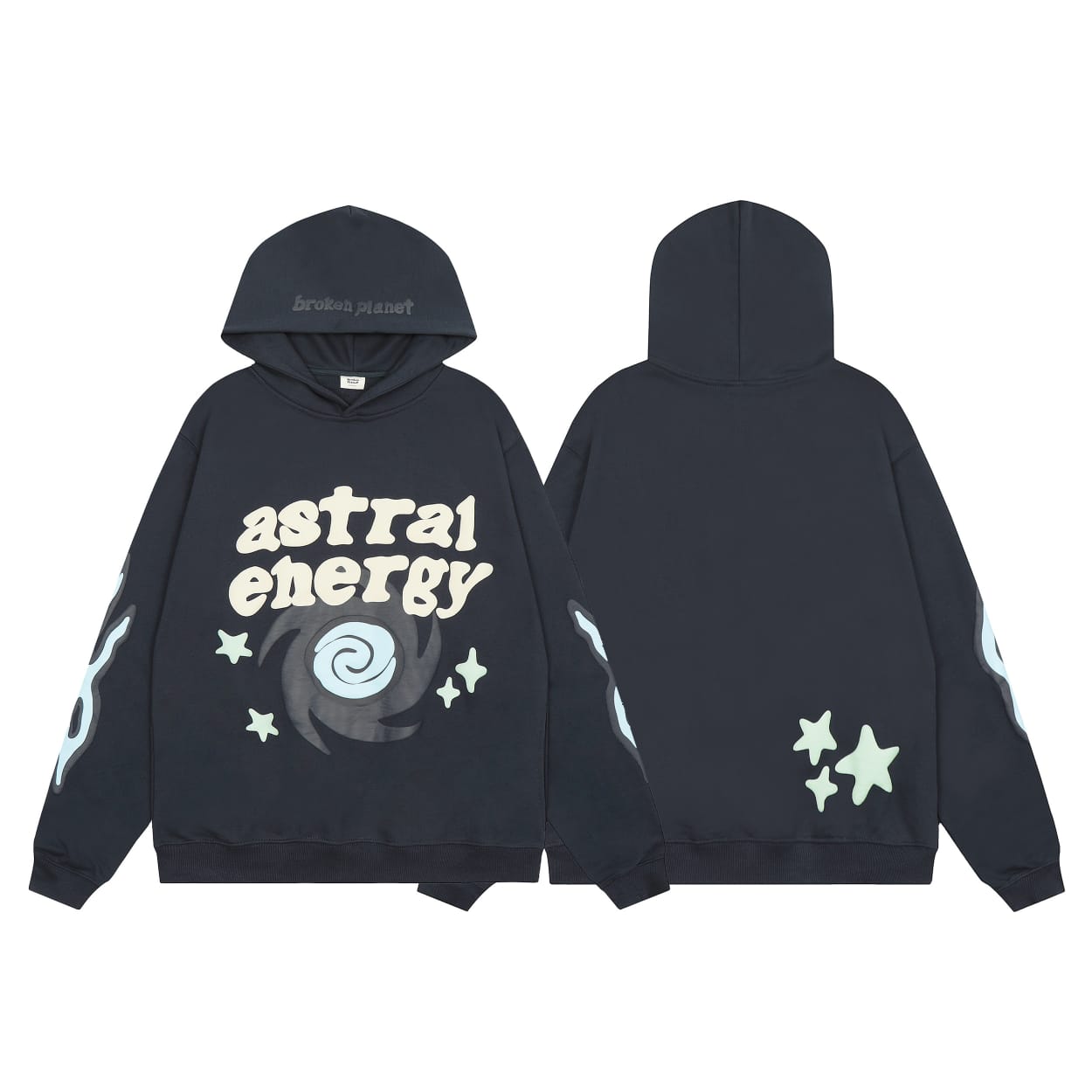 Broken Planet Hoodie - Navy Blue - FAVELA