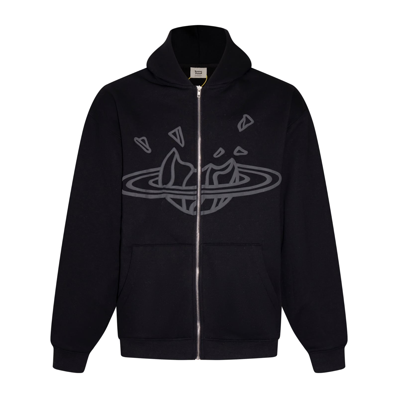 Broken Planet Zip Up Jacket - Black - FAVELA