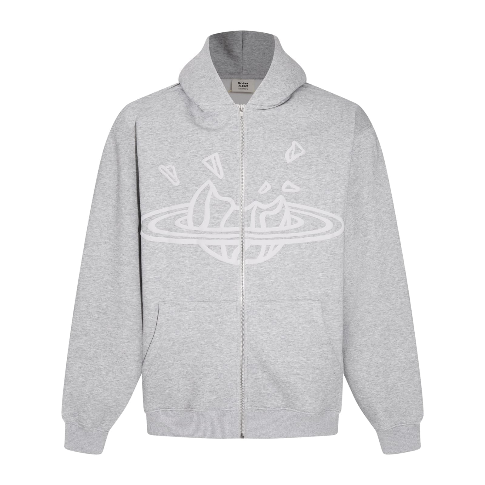 Broken Planet Zip Up Jacket - Grey - FAVELA