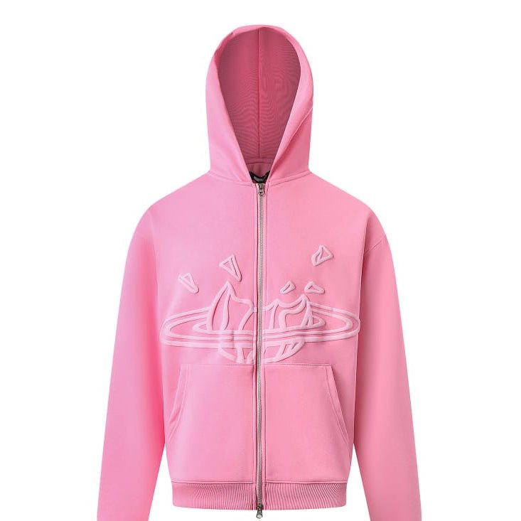 Broken Planet Zip Up Jacket - Pink - FAVELA