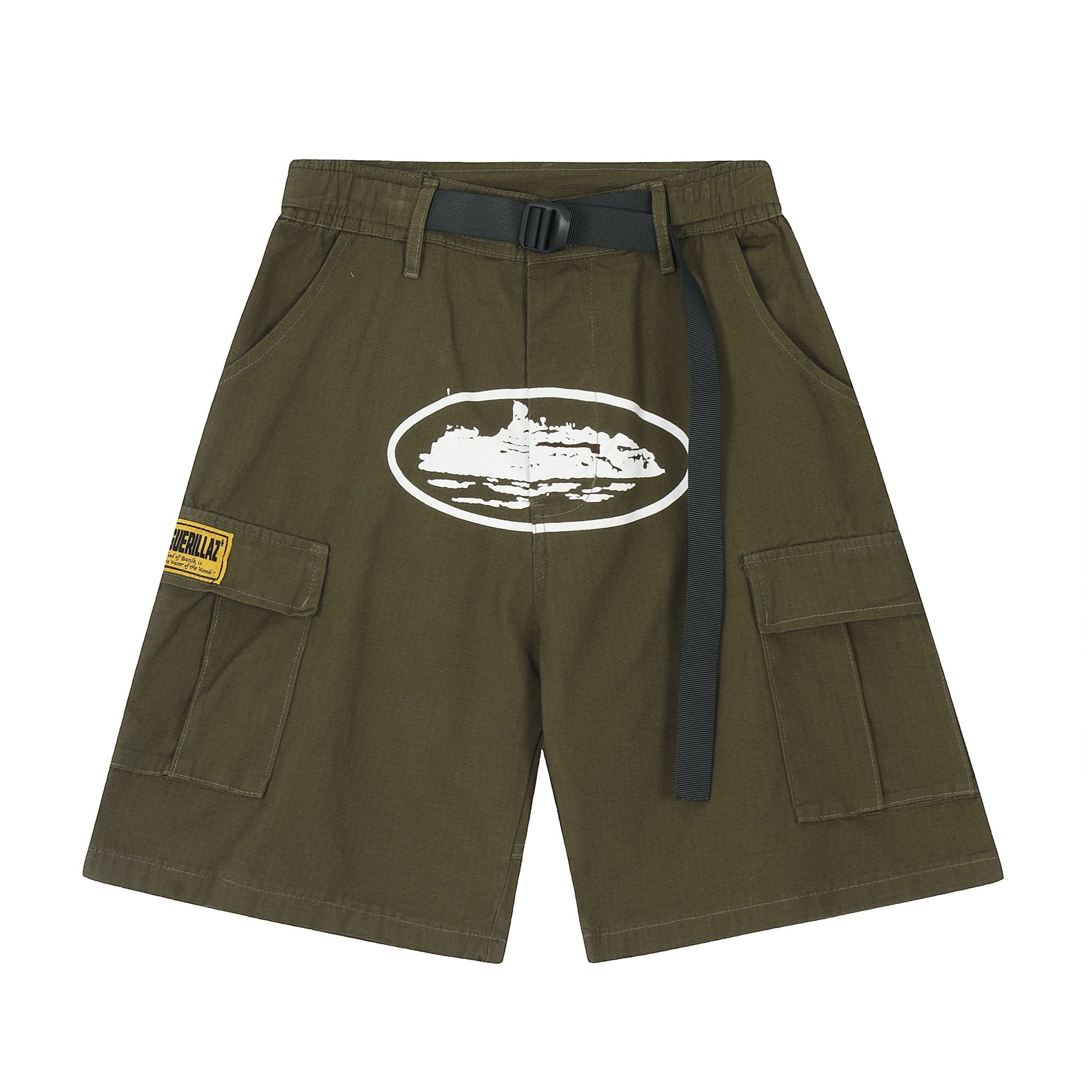 Corteiz Alcatraz Cargo Shorts "Khaki Green" - FAVELA