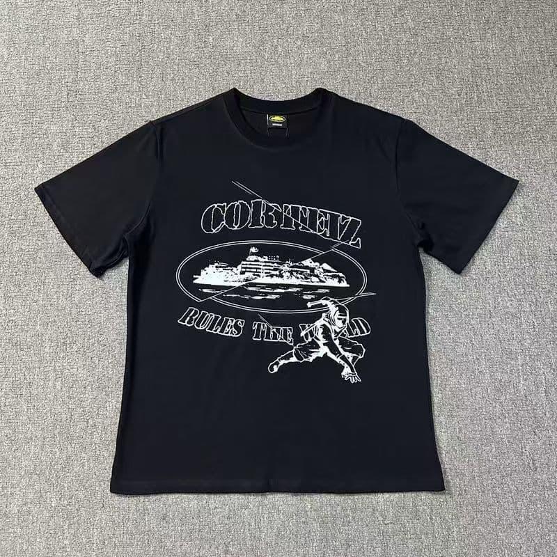 Corteiz Rules The World Ship Tee - Black