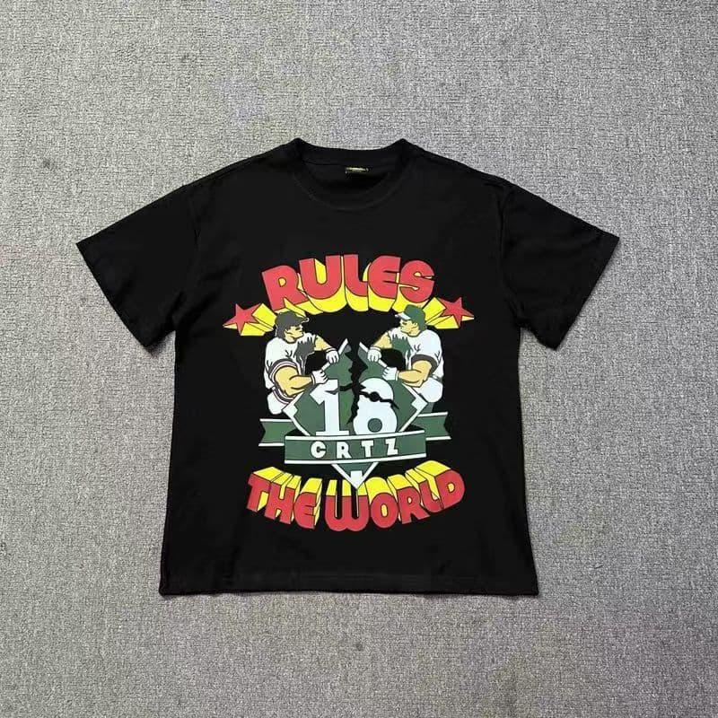 Corteiz Rules The World Baseball Tee - Black