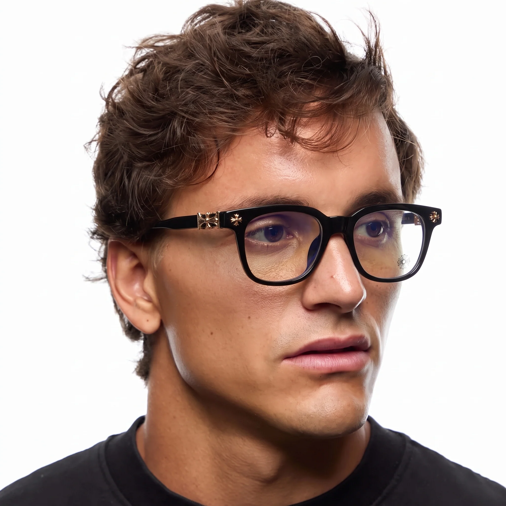 Black Gold Chrome Hearts Glasses