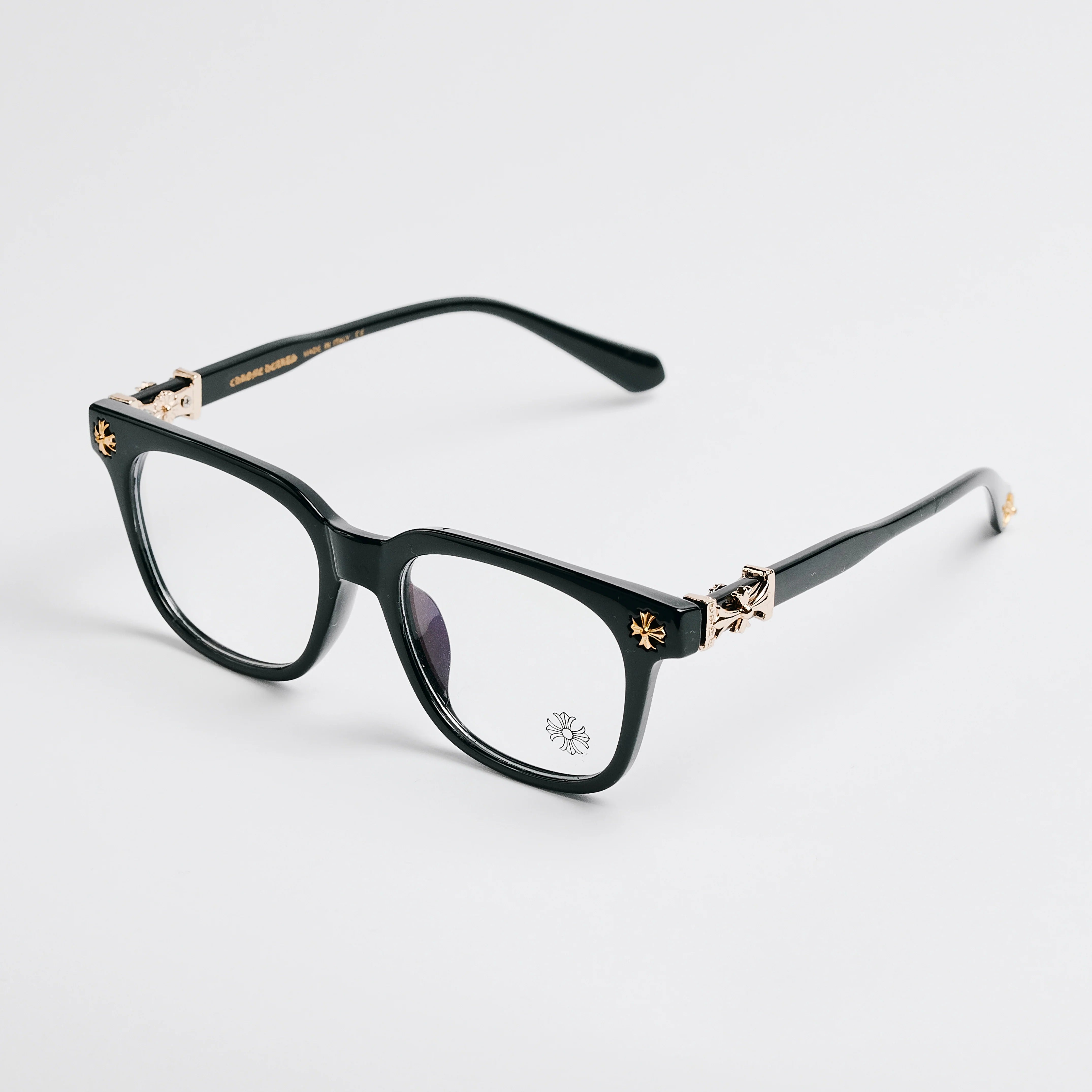 Black Gold Chrome Hearts Glasses