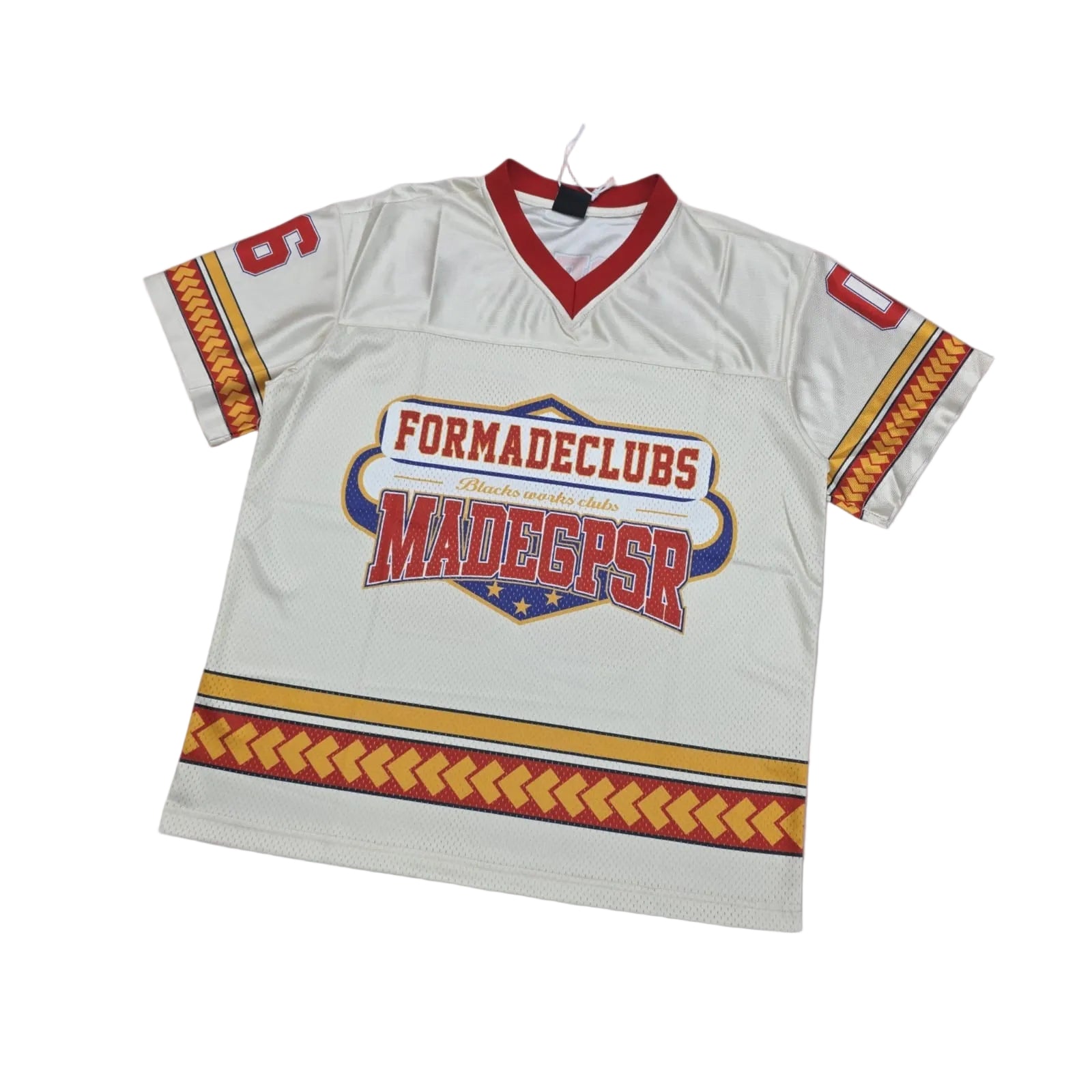Jersey with 'FORMADECLUBS' and 'MADEPSR' text on a light background