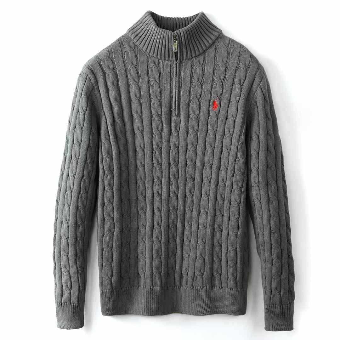 Polo Ralph Lauren Quarter Zip Sweater - Grey - FAVELA