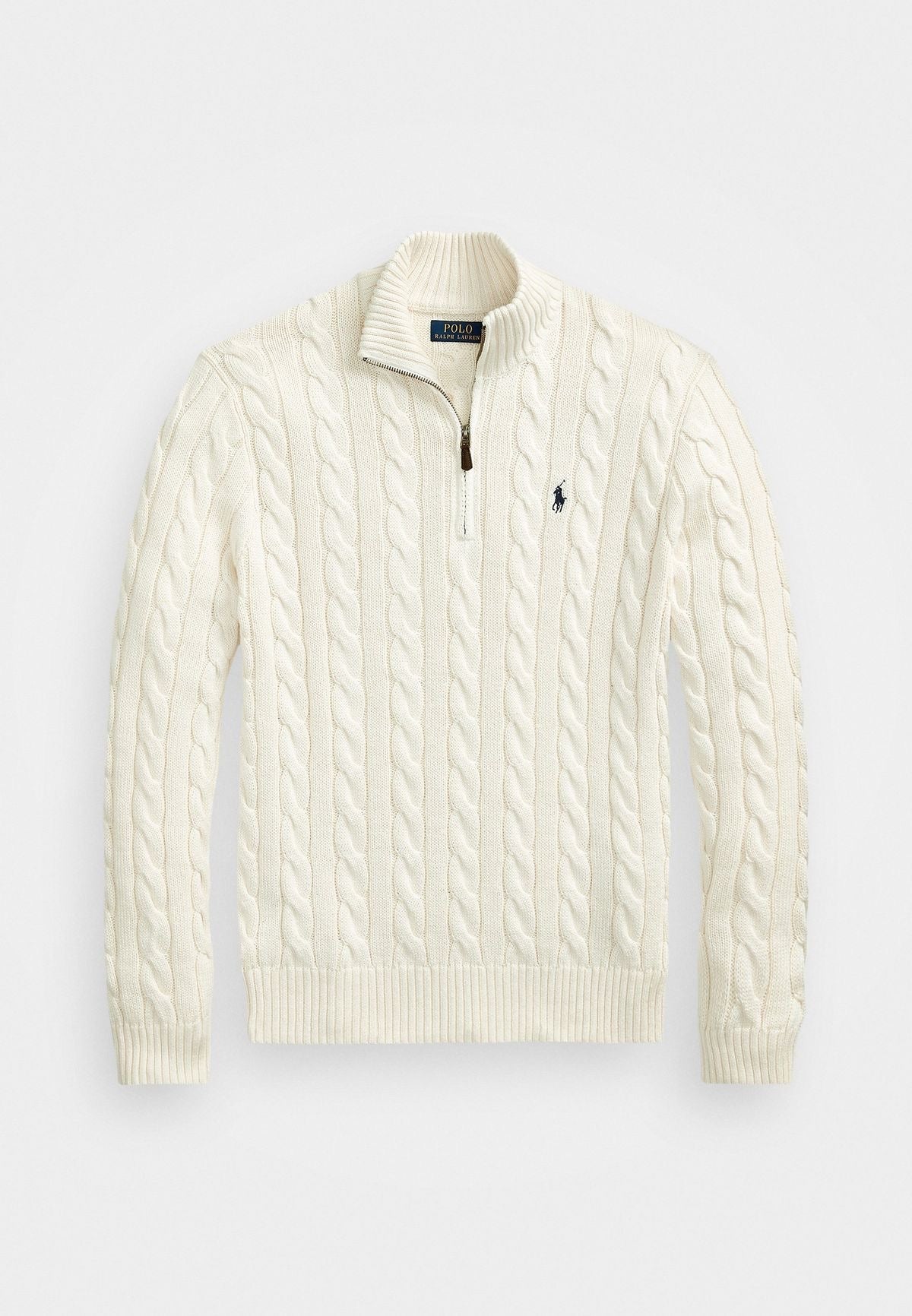 Polo Ralph Lauren Quarter Zip Sweater - White - FAVELA
