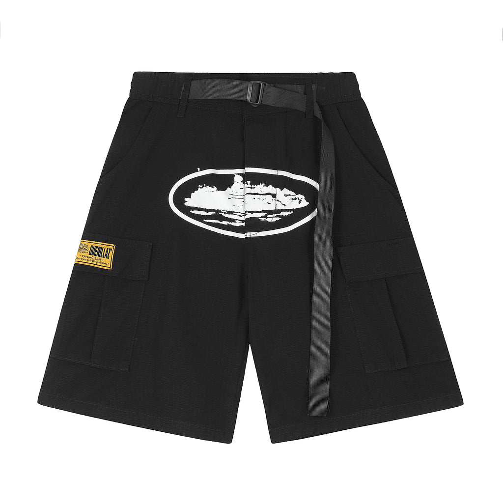 Corteiz Alcatraz Cargo Shorts "Black"