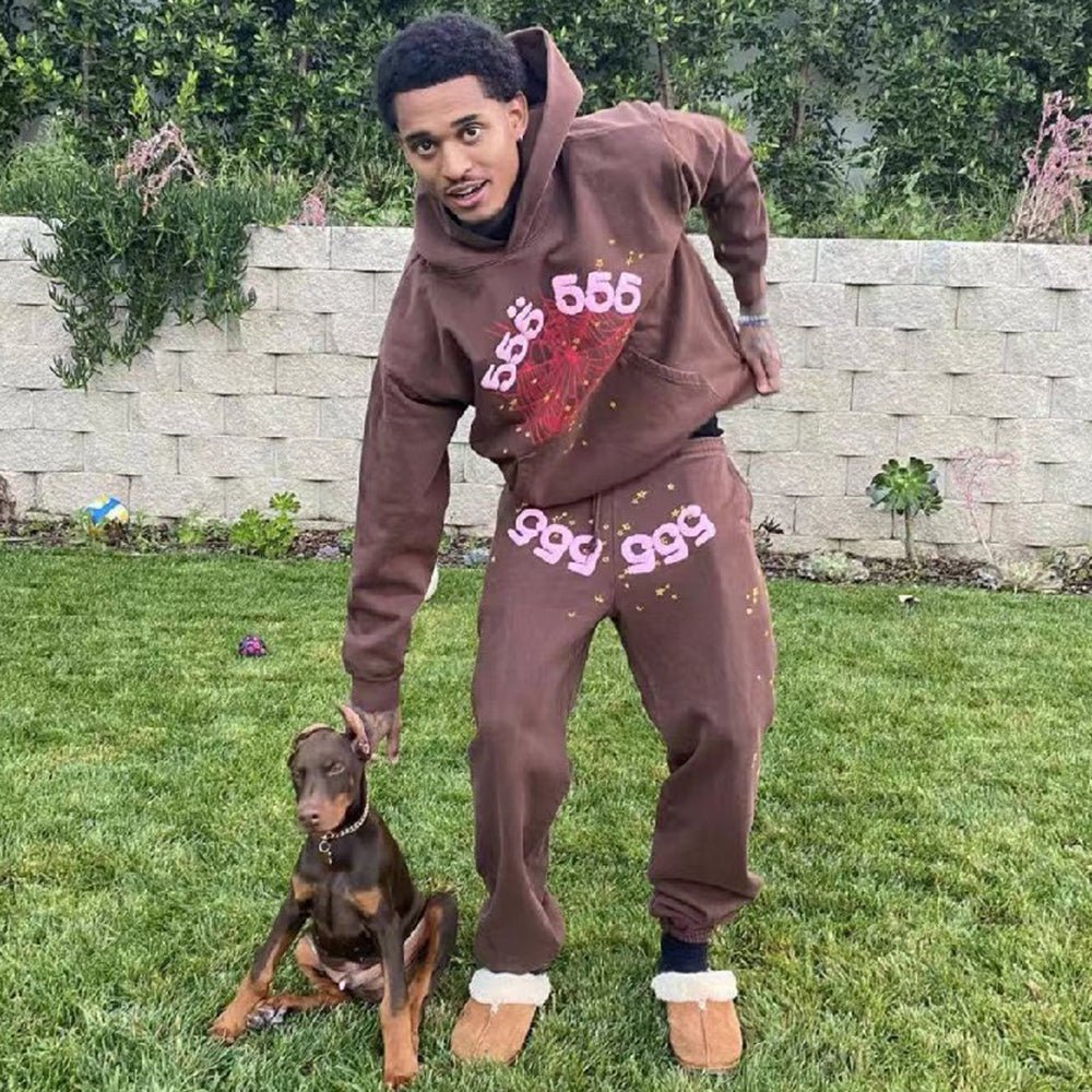 SP5DER 555 WEB Tracksuit “Brown" - FAVELA